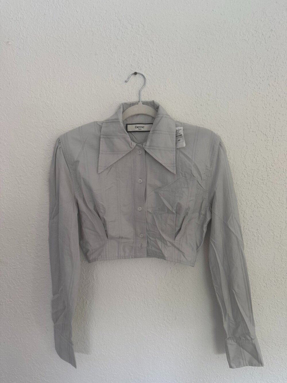 Elleme Paris Darted Crop Shirt Grey Size 36